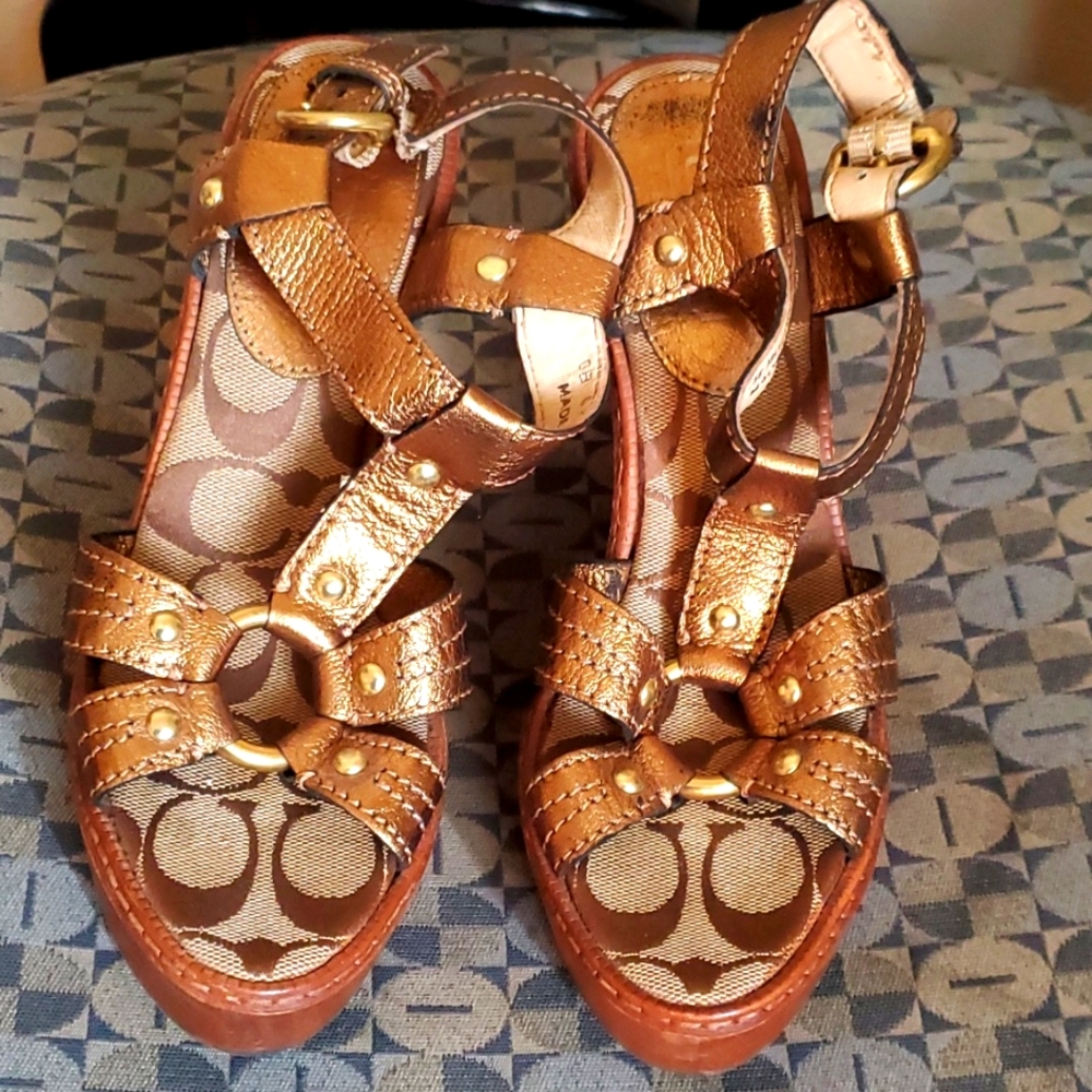 Coach platform sandals